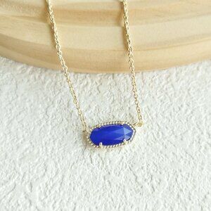 Kendra Scott Elisa Cobalt Cat's Eye Gold Pendant Necklace NEW